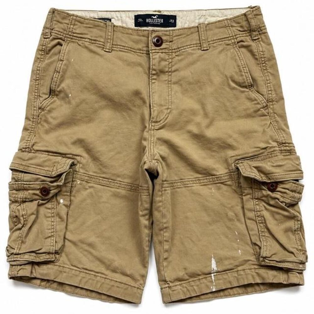 Hollister-co Men's Tan and Brown Shorts